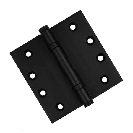 4 X 4 Solid Brass Ball Bearing Hinge, Flat Black Finish With Flat Tips